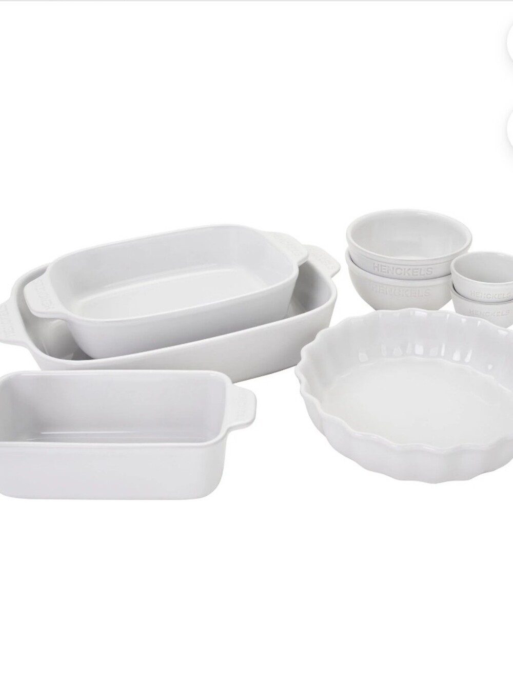 Henckels 8-PC Ceramic Bakeware & Serving Set- White